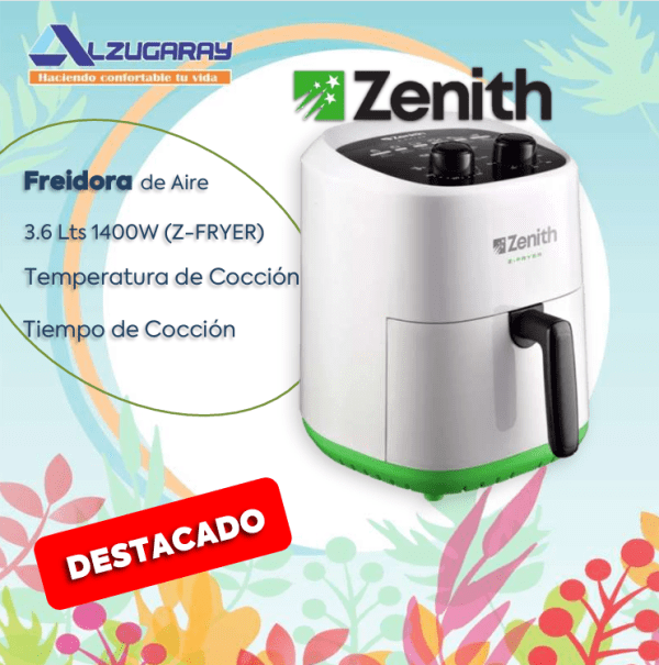 Freidora De Aire Caliente Zenith Z-fryer Sin Aceite 3.6 Lts (9779)