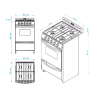 Cocina Escorial Palace Cristal a G/E  4 hornallas blanca (2520) - Imagen 5