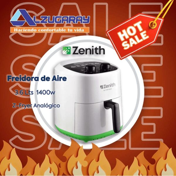 Freidora De Aire Caliente Zenith Z-fryer Sin Aceite 3.6 Lts (9779)