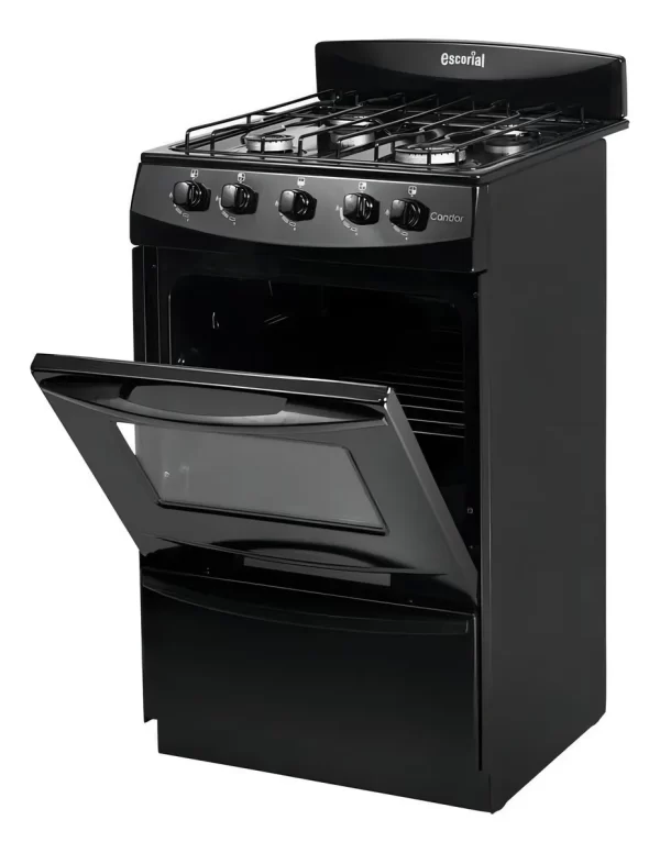 Cocina Escorial Candor S2 Black Color Negro con puerta con visor Gas Env (2498) - Imagen 3