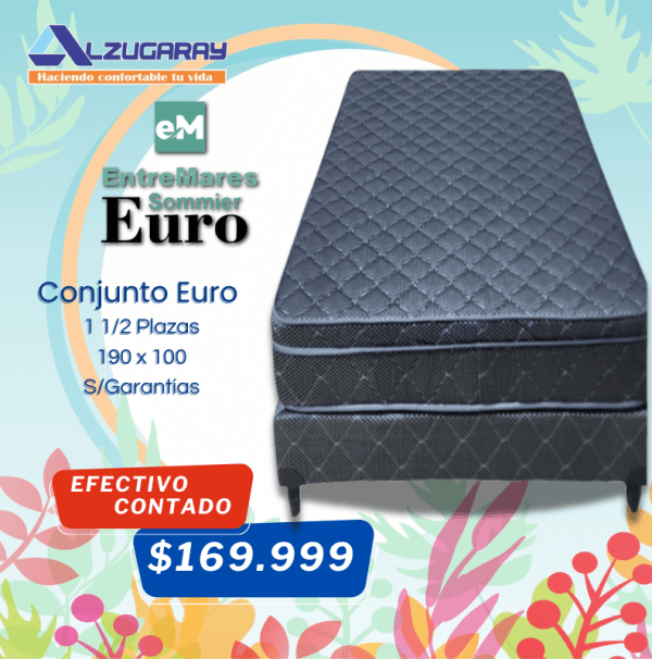 Conjunto Entremares Euro 100x190 Resorte (9819)