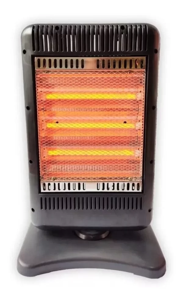 Estufa 3 Velas Eiffel 600w 1200w Cuarzo Infrarroja Giratoria Color Negro (3507) - Imagen 3